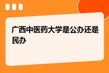 广西中医药大学是公办还是民办？