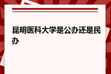 昆明医科大学是公办还是民办？