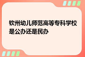 钦州幼儿师范高等专科学校是公办还是民办？