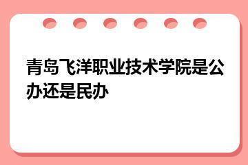 青岛飞洋职业技术学院是公办还是民办？