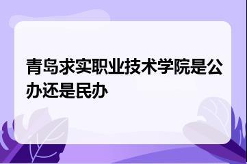 青岛求实职业技术学院是公办还是民办？