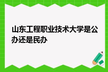 山东工程职业技术大学是公办还是民办？