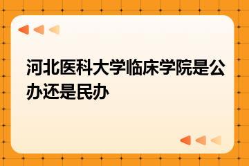 河北医科大学临床学院是公办还是民办？