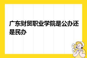 广东财贸职业学院是公办还是民办？