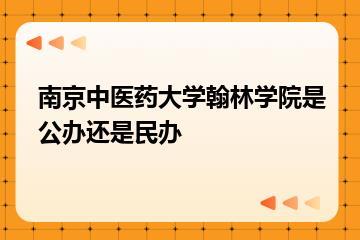 南京中医药大学翰林学院是公办还是民办？