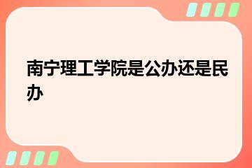 南宁理工学院是公办还是民办？