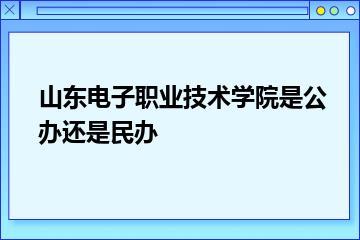 山东电子职业技术学院是公办还是民办？