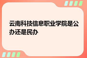 云南科技信息职业学院是公办还是民办？