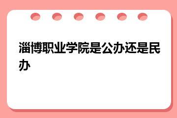 淄博职业学院是公办还是民办？