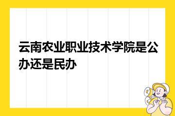 云南农业职业技术学院是公办还是民办？