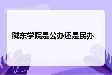 陇东学院是公办还是民办？
