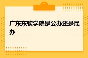 广东东软学院是公办还是民办？