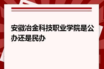 安徽冶金科技职业学院是公办还是民办？