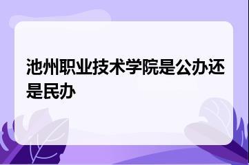 池州职业技术学院是公办还是民办？