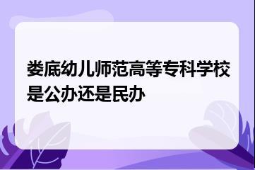 娄底幼儿师范高等专科学校是公办还是民办？