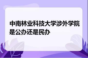 中南林业科技大学涉外学院是公办还是民办？