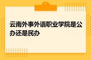 云南外事外语职业学院是公办还是民办？