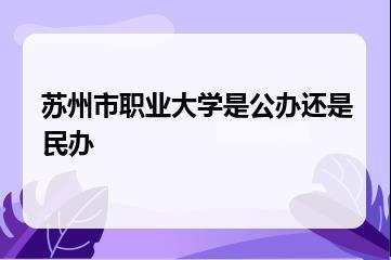 苏州市职业大学是公办还是民办？