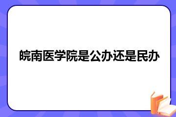 皖南医学院是公办还是民办？