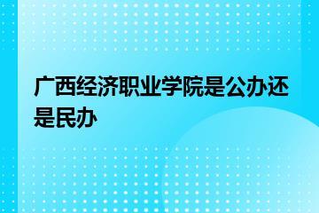 广西经济职业学院是公办还是民办？
