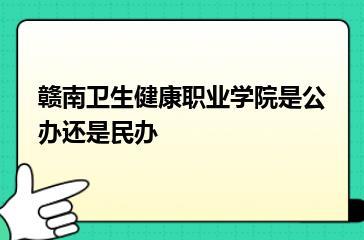 赣南卫生健康职业学院是公办还是民办？