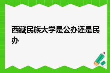 西藏民族大学是公办还是民办？