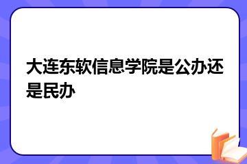 大连东软信息学院是公办还是民办？