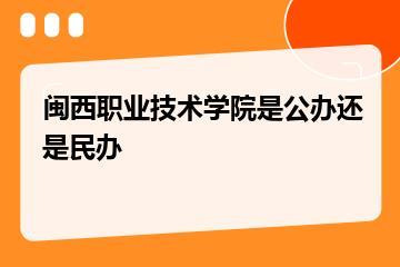 闽西职业技术学院是公办还是民办？