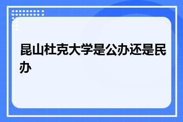 昆山杜克大学是公办还是民办？
