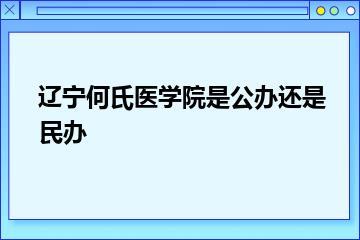 辽宁何氏医学院是公办还是民办？