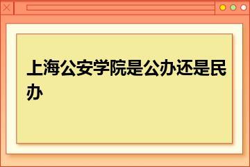 上海公安学院是公办还是民办？