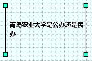 青岛农业大学是公办还是民办？