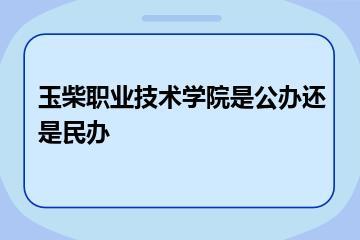 玉柴职业技术学院是公办还是民办？