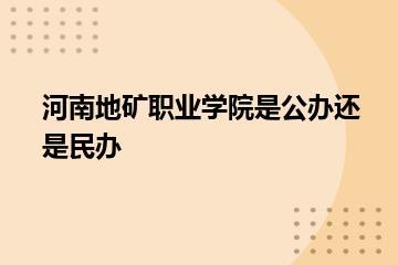 河南地矿职业学院是公办还是民办？
