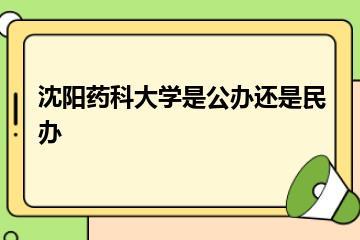 沈阳药科大学是公办还是民办？