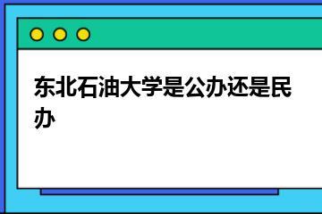 东北石油大学是公办还是民办？