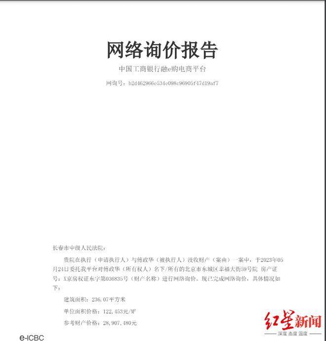 起拍价近2000万，“落马”正部级官员傅政华北京罚没房产即将被法拍