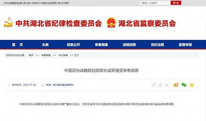中国足协技术部部长谭海接受审查调查