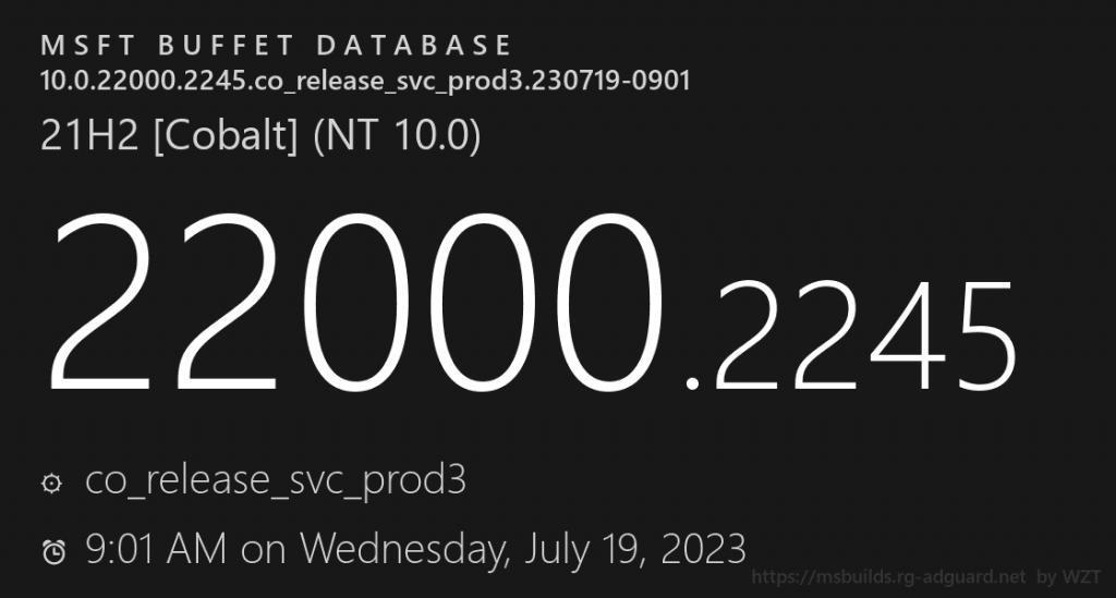 微软向 Win11 推送 7 月可选更新，版本号升至 Build 22000.2245