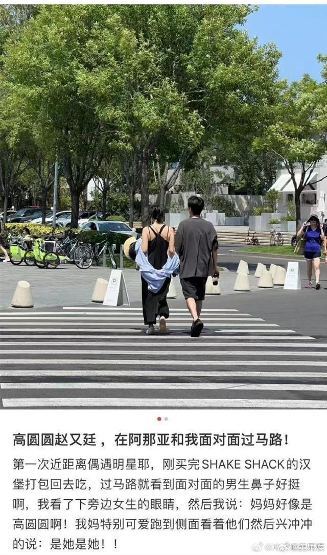 网友阿那亚偶遇高圆圆赵又廷 两人牵手过马路甜蜜依旧