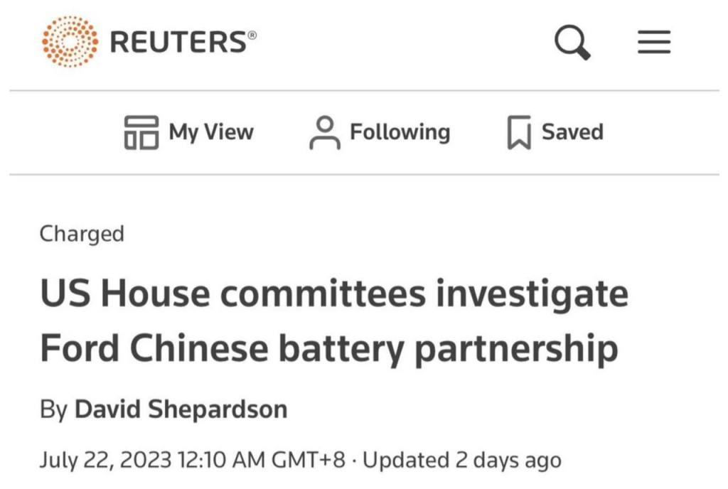 福特：我需要宁德时代；美国：不，你不需要