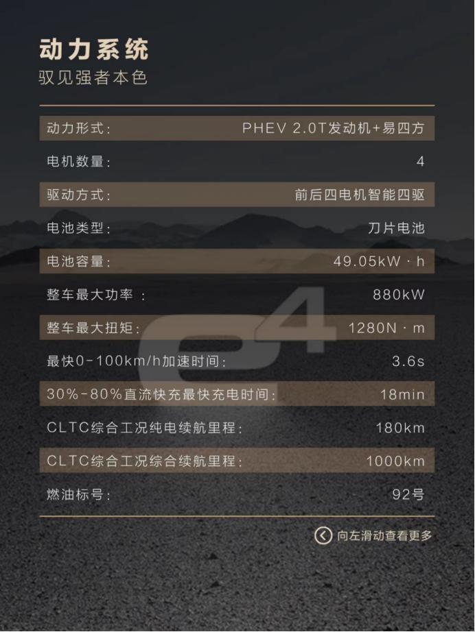 比亚迪仰望U8部分参数及配置出炉：功率880千瓦，零百加速3.6s