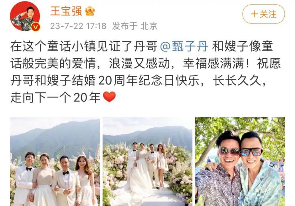 甄子丹汪诗诗补办婚礼，一窥这对cp牵起的神秘港圈交际网