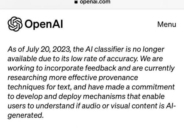 OpenAI秘密下架了他们的AI检测器，“AI监管AI”并没有达到预期效果