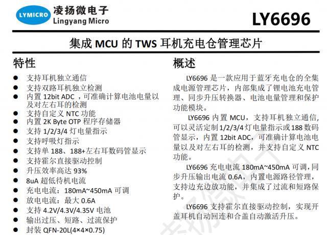 合作伙伴凌扬微电子与谷雨半导体共同推出11款全新的TWS充电仓管理芯片