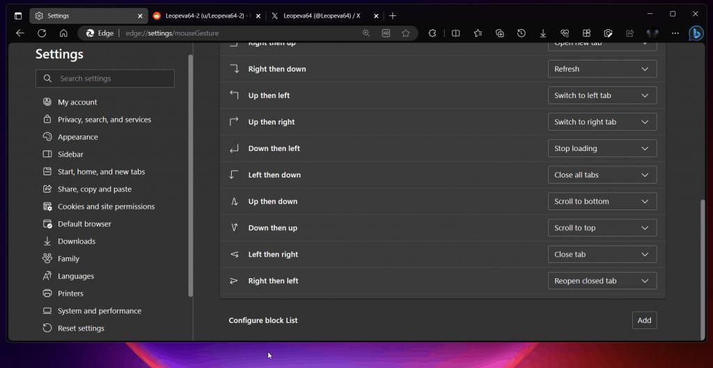微软Edge浏览器Canary版更新，允许用户在特定网站上禁用鼠标手势