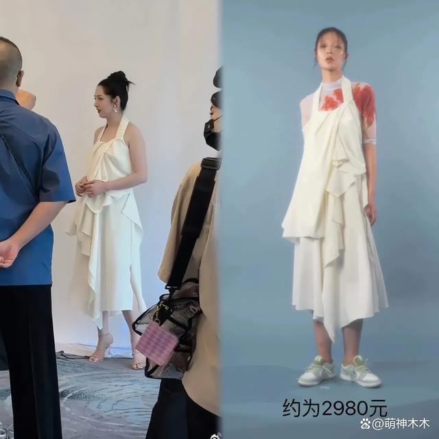 郭碧婷复工状态引热议，身材发福像向太，千元长裙输给模特