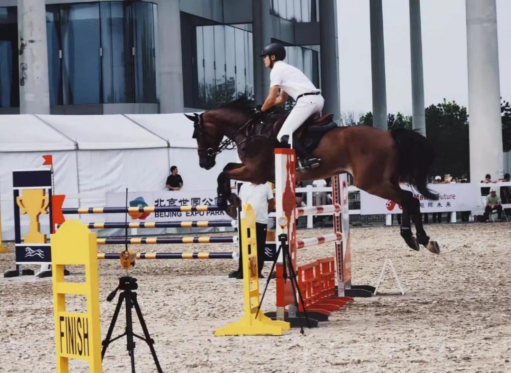 朱珠带娃看老公赛马，穿深V气质出众，老公被吐槽太拉胯配不上她