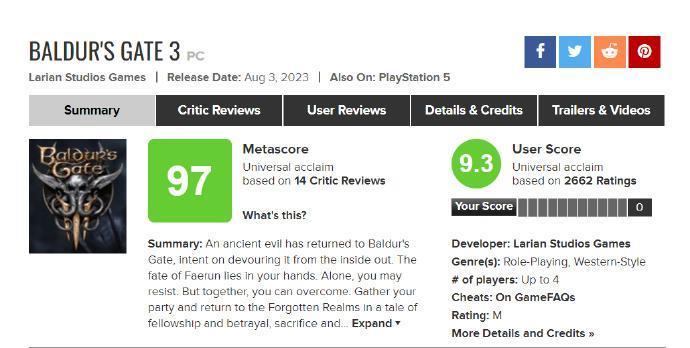 当下有将近100万人,正在《博德之门 3》整活