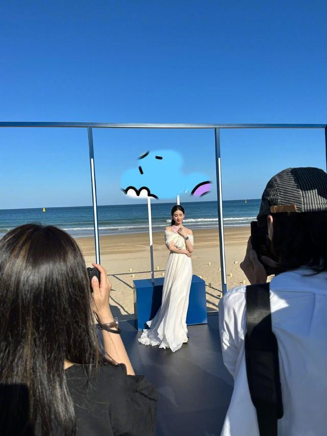 刘诗诗化身温婉花仙子 穿白裙戴粉花优雅清丽